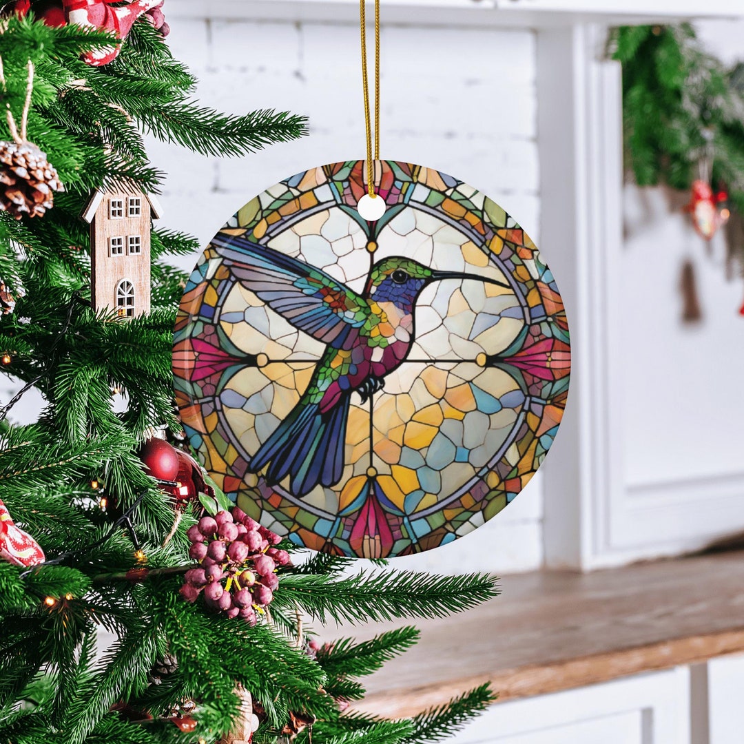 Ornamento in ceramica a forma di colibrì, regalo di Natale per la