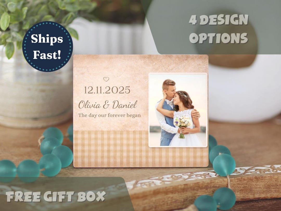 First Date Photo Frame Wedding Date Photo Frame Personalized Marriage Keepsake Custom Couple ...