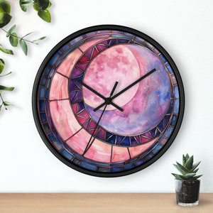 Pink Moon Decor Pink Moon Wall Clock Home Decor Unique Pink Moon Bedroom Decor Silent Clock Unique Wall Decor Pink Moon Gift Custom Decor