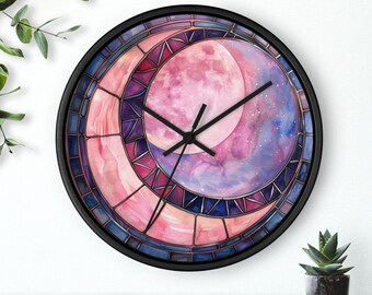 Pink Moon Decor Pink Moon Wall Clock Home Decor Unique Pink Moon Bedroom Decor Silent Clock Unique Wall Decor Pink Moon Gift Custom Decor