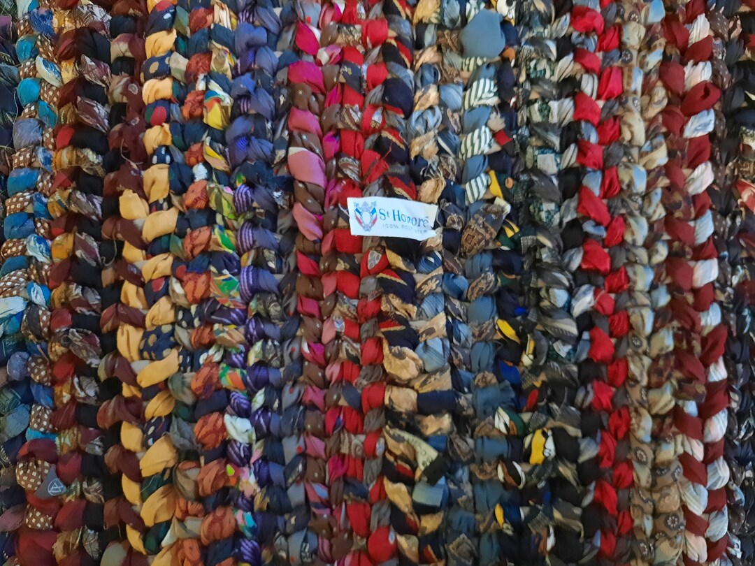 Unique Multicolored Twined Rag Rug 1 Handmade With Ties - Etsy