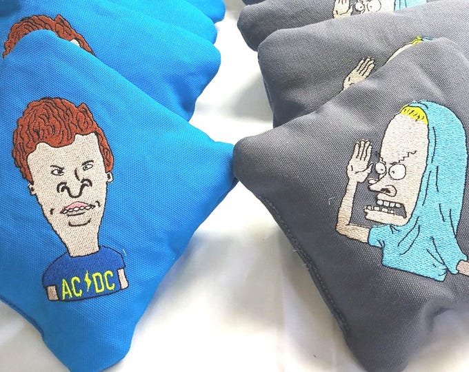 Beavis and Butt-Head Cornhole Bags, All Weather, Regulation Size, Set of 8
