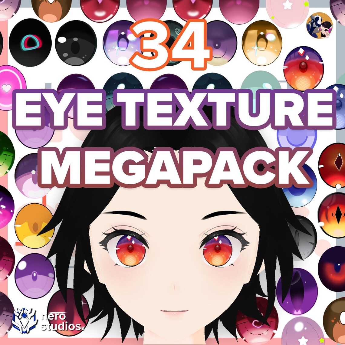 Vroid Eyes Set! EYE TEXTURE SET for Vtuber (34 Vroid Studio Eyes ...