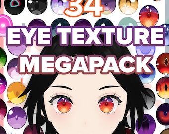 Vroid-ogen gezet! OOGTEXTUURSET voor Vtuber (34 textuurvariaties vroid studio-ogen)/ Vroid-ogen / Vroid-items / Vtuber-iris / Vtuber-ogen