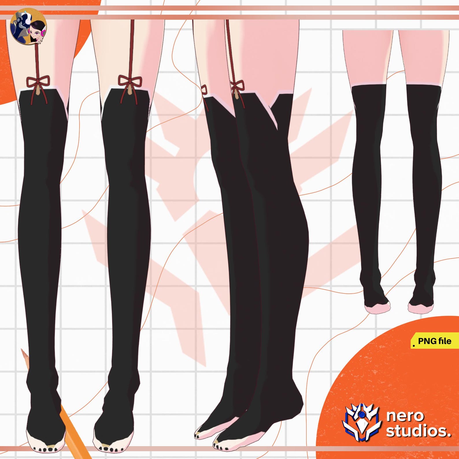 Funky Stocking Texture Vroid Stockings Texture Pack – Vtuber Tights, Thigh Highs (PNG) - Etsy