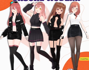 Vroid Urban Clothing, Vroid Streetwear, Premade Vroid Models, Female Vtuber model