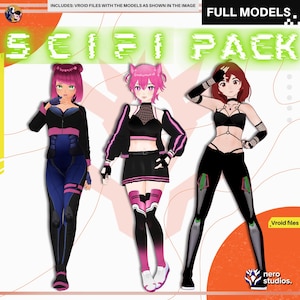 Sci-Fi Vroid Models | Cyberpunk Vtuber | Sci-Fi Vtuber Rigged | Vroid Girls for Streaming, 3D vroid models