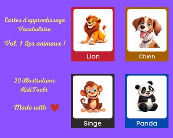 KidiTools! Cartes d'apprentissage - Les animaux