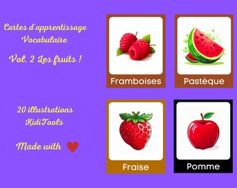 KidiTools! Cartes d'apprentissage - Les fruits