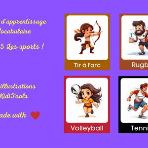 KidiTools! Cartes d'apprentissage - Les sports