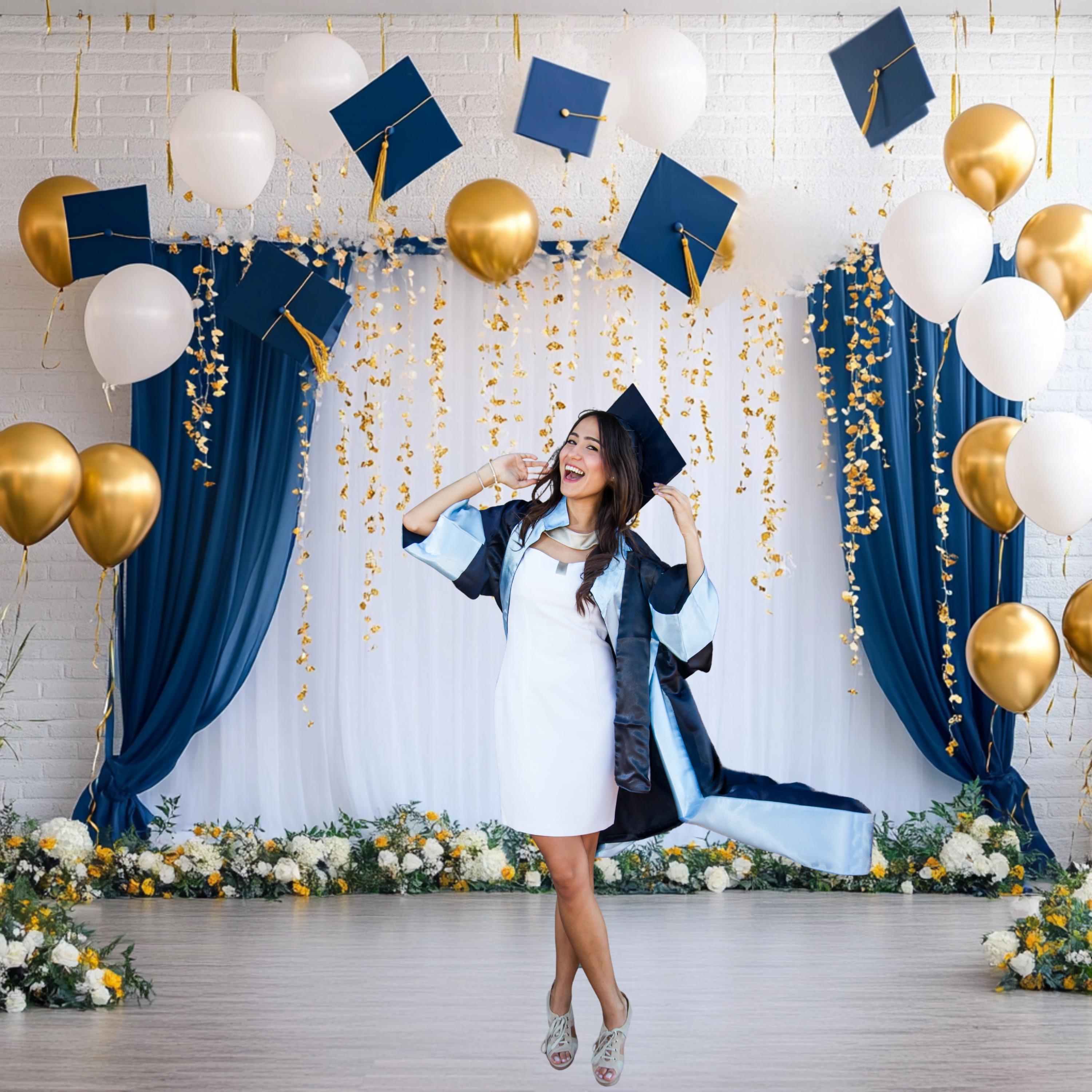 blue and gold graduation dress Preferred Fragrance Girls Royal blue dress with Gold Without Sleeve For wedding, Pageant, Prom, Christmas, Eid, Graduation, Birthday ages 6M-1tyears