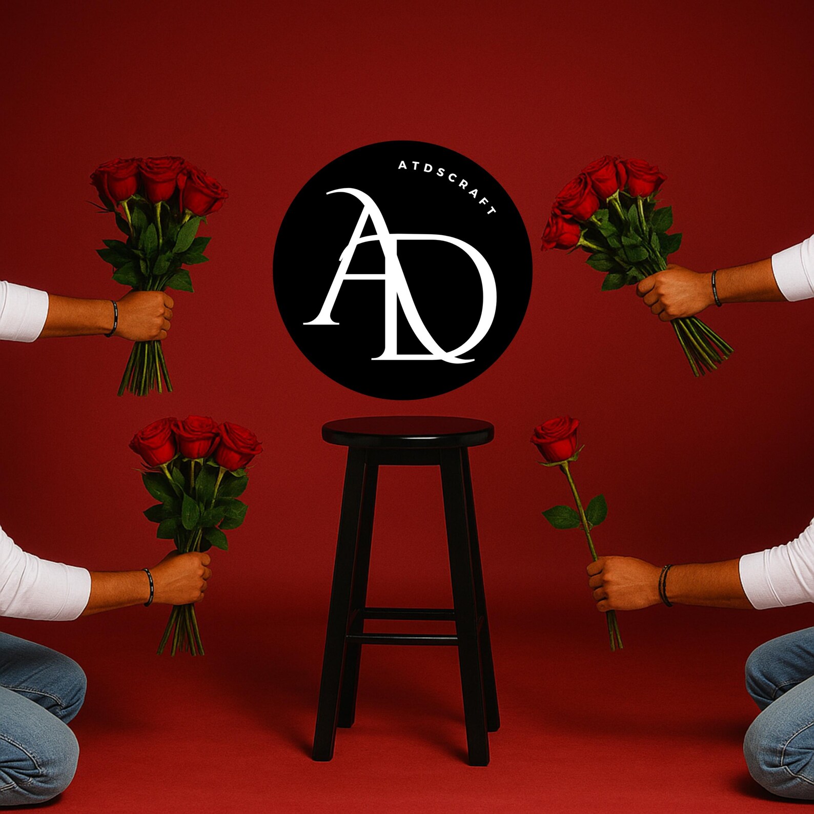 Romantic Red Roses Birthday Backdrop for Influencer Photoshoots – Bold ...