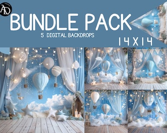 Hot Air Balloon newborn backdrop photo digital print download instant boho backdrop digital photography background prop studio backdrop baby