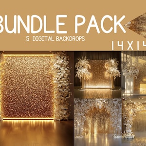 Metallic Backdrop for Party Decorative Background-Backdrops Photography -Digital Backgrounds Golden -Fashion Model Backdrop Wending Backdrop