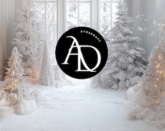 Winter Wonderland Christmas Backdrop, White Snow Photography Background, Kids Holiday Mini Session Digital Backdrop