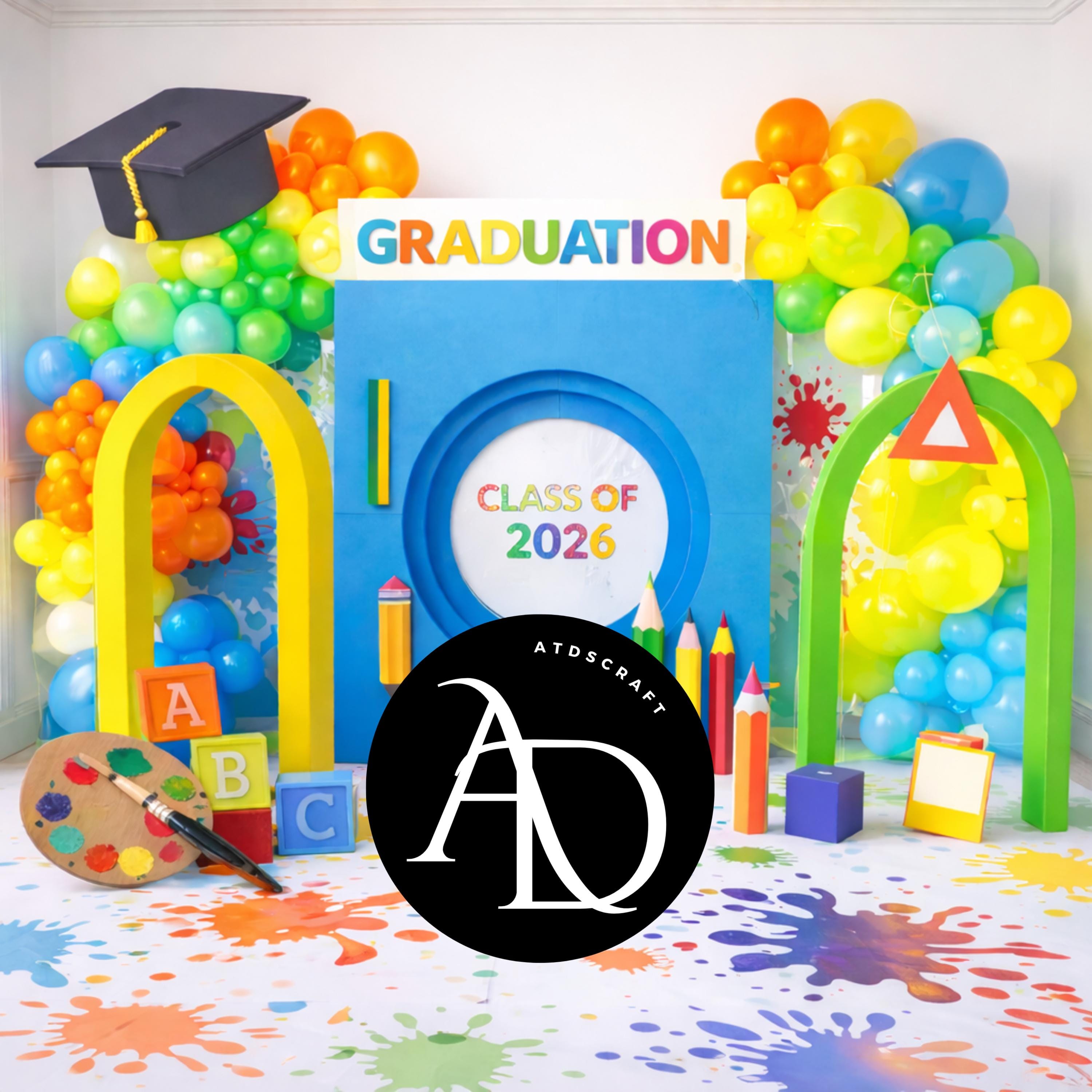 Preschool Graduation Backdrop Digital 14x14, Class of 2026 School Photo ...