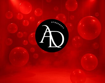 Red Neon Balloon Photo Backdrop: Dramatic Photography Scene (PNG Digital Download