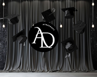 Graduation Studio Photo Graduation- Back ground Ceremony Background Degree Event Digital Backdrop Photo Shoot Overlay Picture