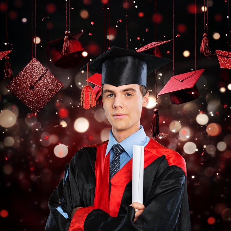 Graduation Studio Photo Graduationred Back Ground Ceremony Background ...