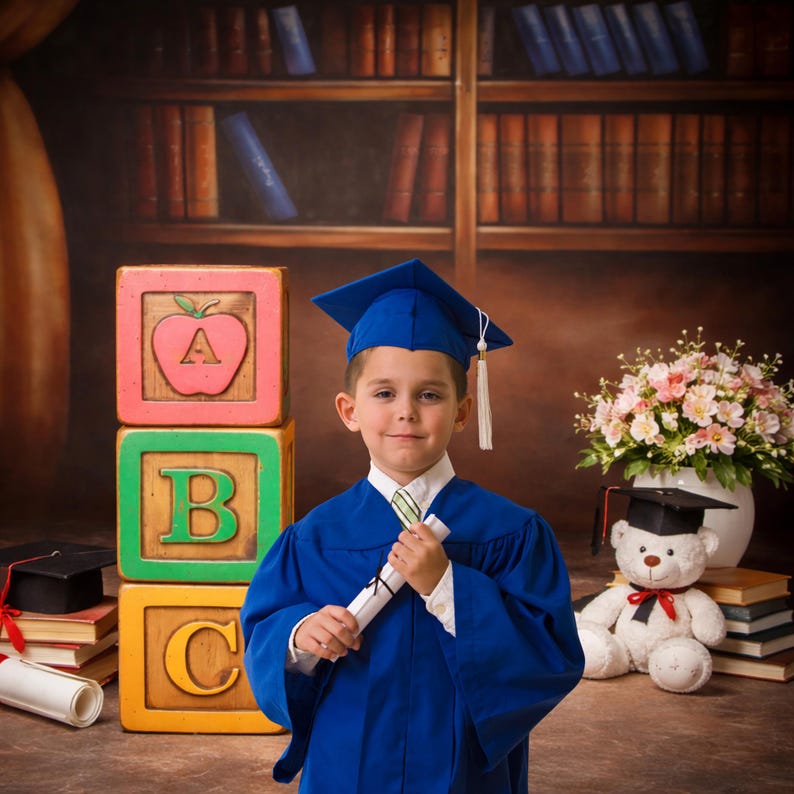 School Graduation Backdrop Digital 14x14, ABC Classroom Photo ...