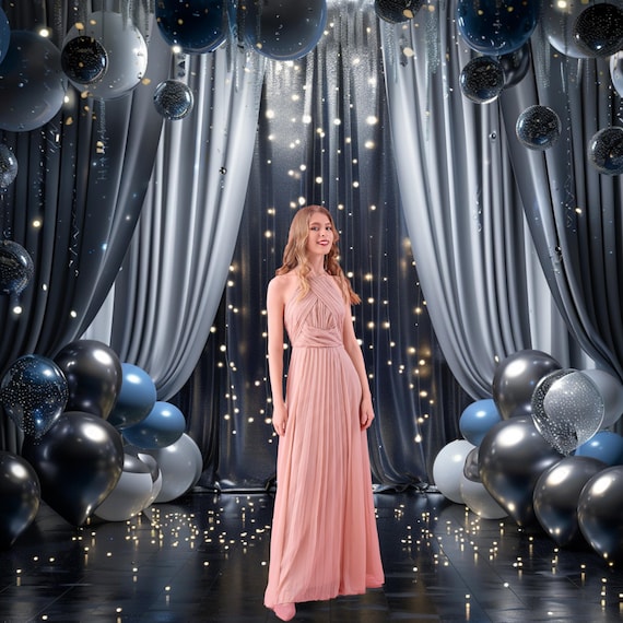 Black & Silver Balloon Backdrop | Elegant Night Party Background |  Birthday, Prom, Instant Download ,prom Night Backdrop ,prom Night Decor -  Etsy