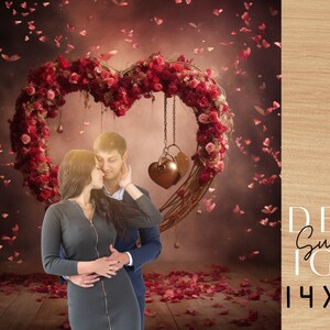 Heart Shaped Red  digital background, Fine Art portrait photography backdrop, Valentines composite, Photoshop overlay,Romantic Background