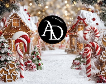 Digital Gingerbread - Background Gingerbread - Digital Backdrop Christmas - Background Christmas- Photography Overlay Kids Toddlers Family