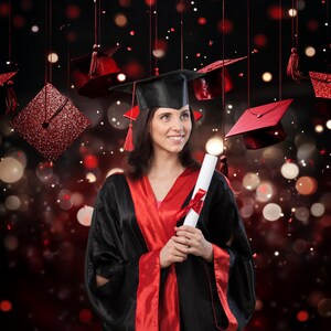 Graduation Studio Photo Graduationred Back Ground Ceremony Background ...
