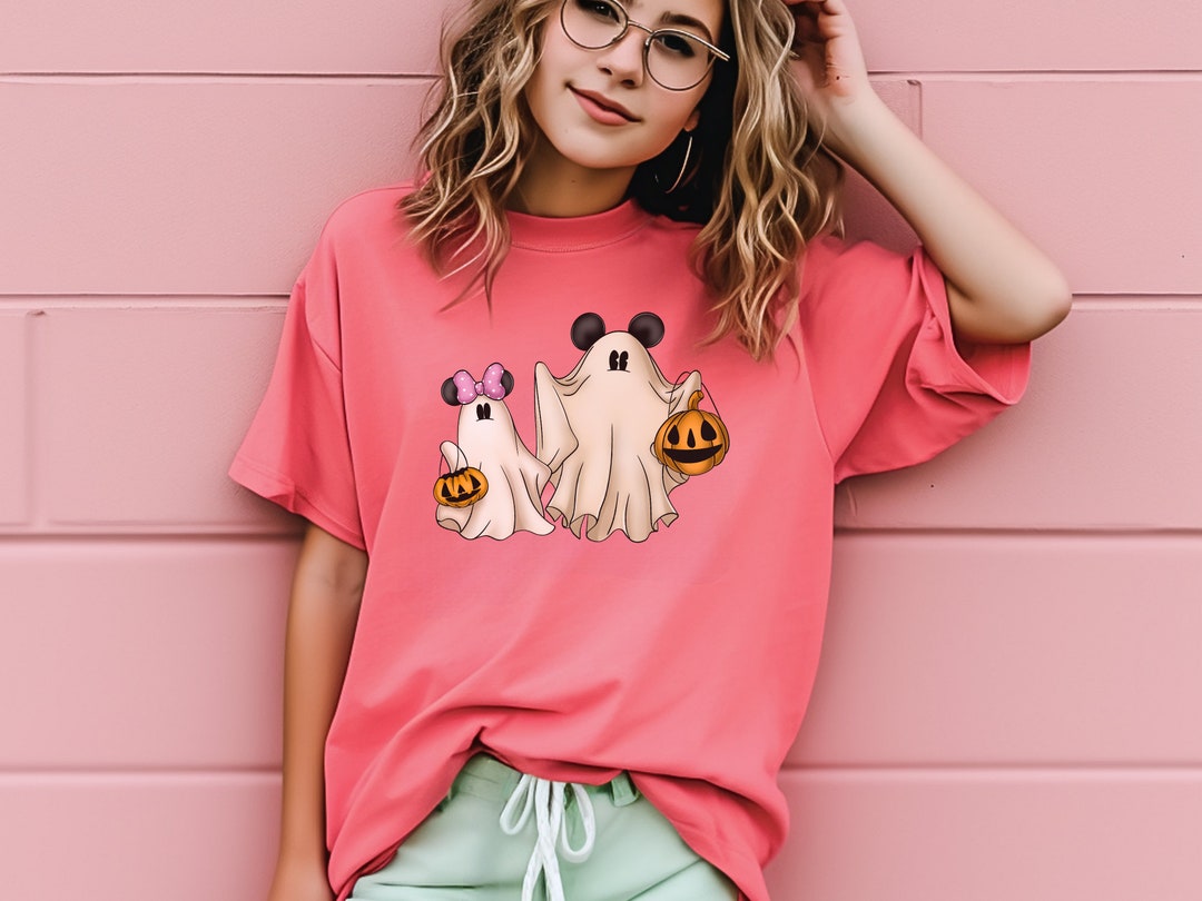 Mickey & Minnie Ghostly Halloween Tees: Embrace Spooky Charm - Etsy