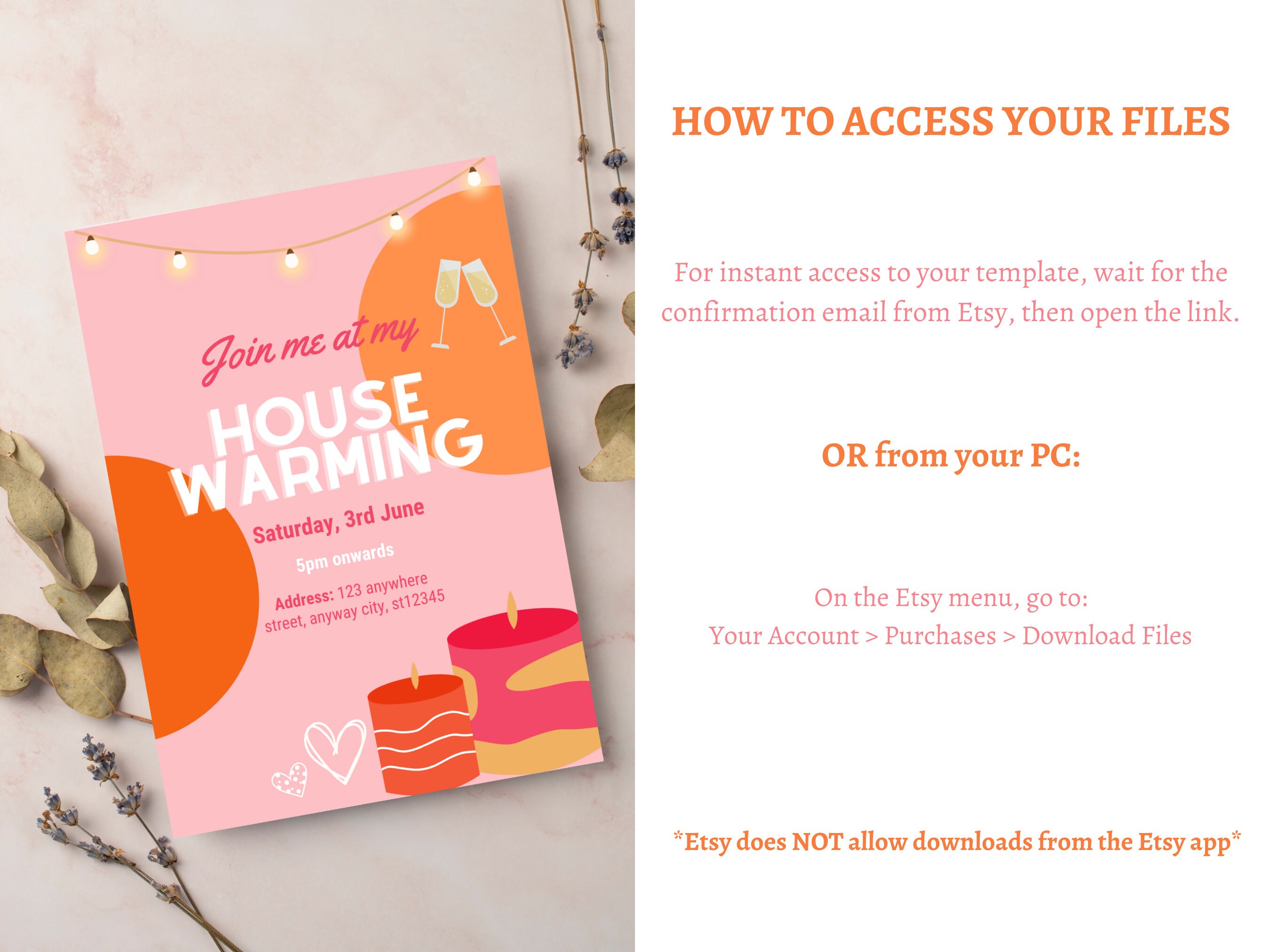 Editable Housewarming Invitation, Digital Printable, Canva Template - Etsy
