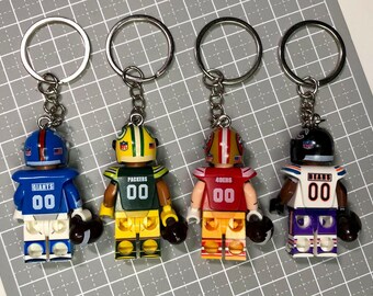 Custom made football themed keyring/keychain/Ornament Choose from  49ers/Chargers/Ravens/Broncos/Cowboys/Bears/Bills/Chiefs and more