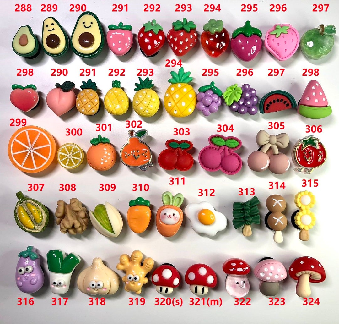 2024 Crocs Charms / Jibbitz 288324 Pistachio, Strawberry, Peach