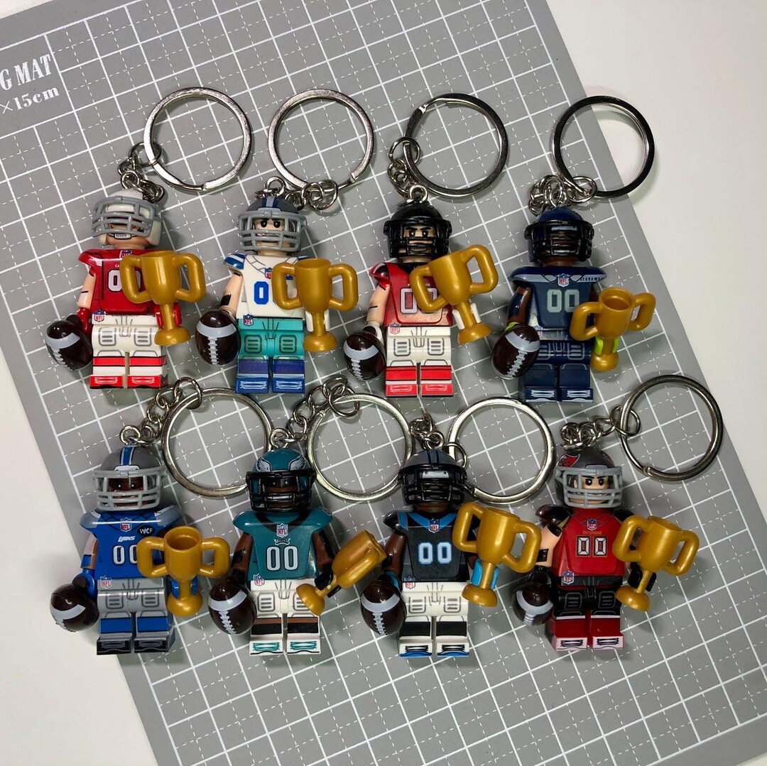 Custom Made Football Themed Keyring/keychain/ornaments- Eagles/lions ...