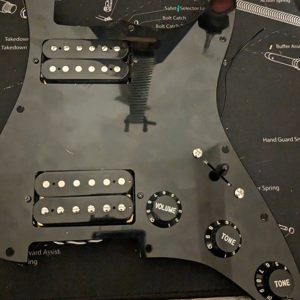 Custom Prewired HH Stratocaster Guitar Pickguard