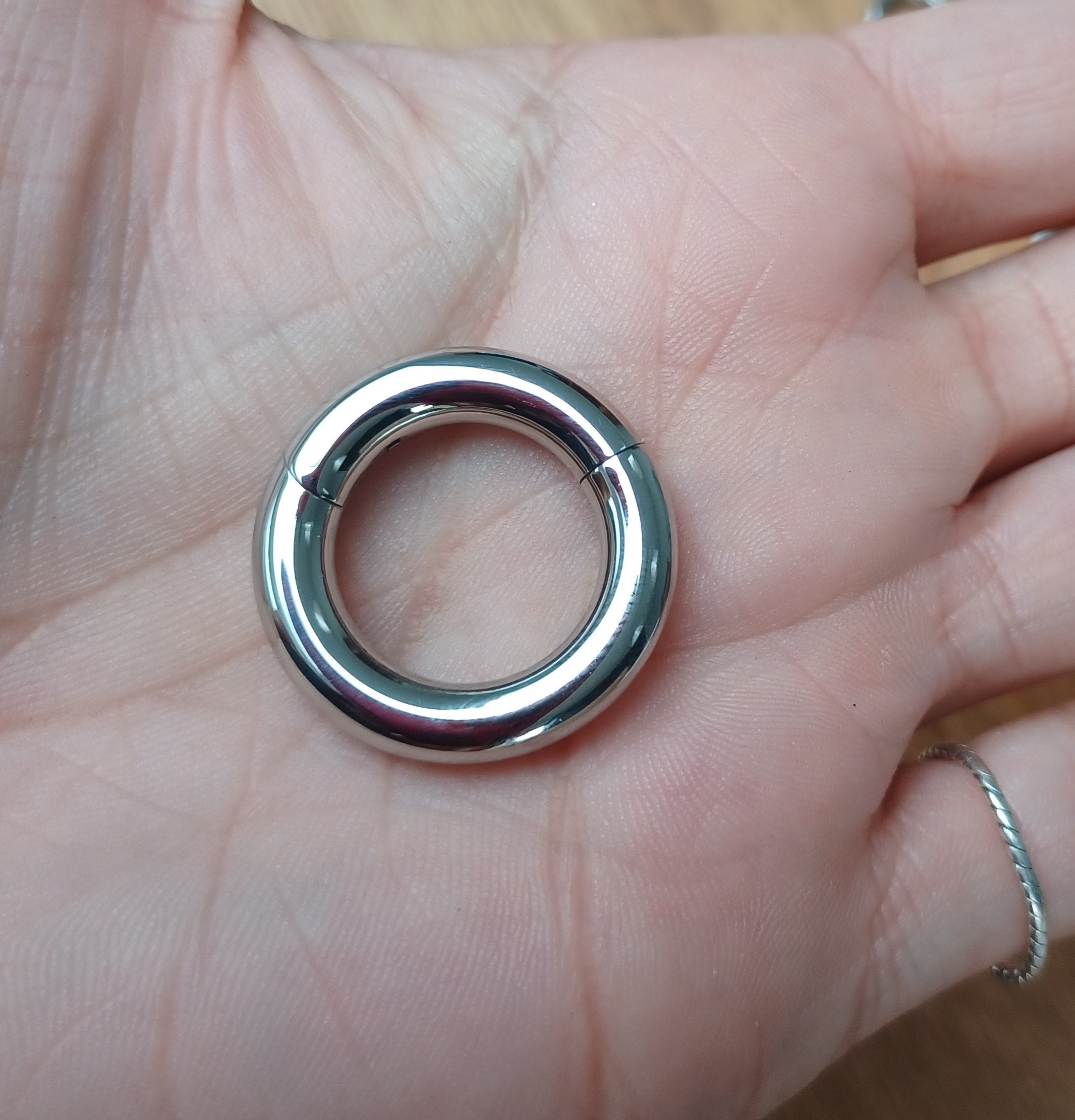 Heavy LARGE Gauge Smooth Hinged SEGMENT Ring PA Prince Albert Etsy