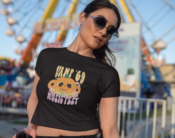 Vamp '69 HHN Halloween T-shirt, söt retro crop top, Bella + Canvas