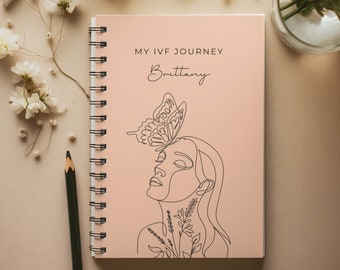 Personlig IVF-dagbok, IVF-resa, anpassad IVF-present, anteckningsbok för infertilitet