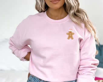 Pepparkakströja, pepparkaksgubbströja, rosa pepparkakshalsduk, jultröja med pepparkakor