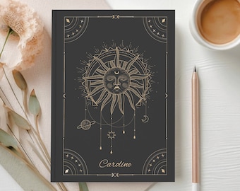 Cuaderno de diario celestial personalizado, tapa dura del diario de sueños