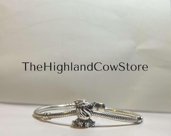 Colgante de vaca de las Tierras Altas en plata de ley 925 / Charm de vaca de las Tierras Altas / Colgante para pulsera / Compatible con pulseras Pandora / Regalos para ella / Regalos bonitos /