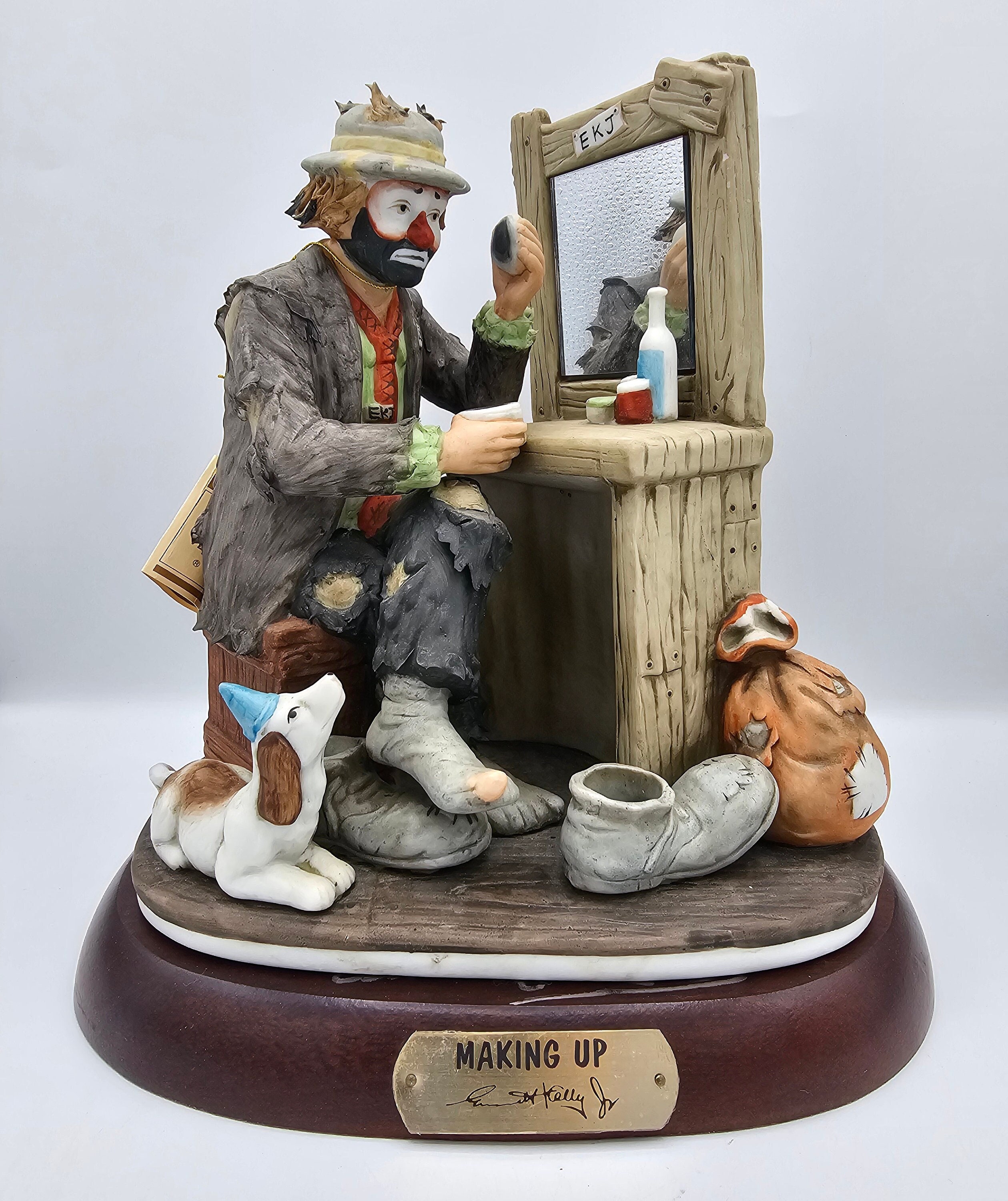 Flambro Emmett Kelly Jr Limited Edition & Autographed Porcelain