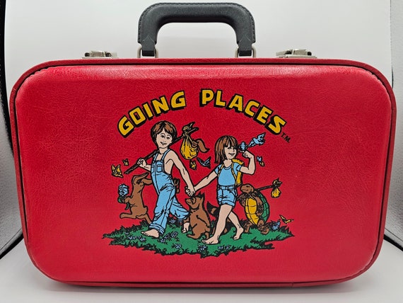 Childs Suitcase, Red, "Going Places", Hard Side, … - image 1