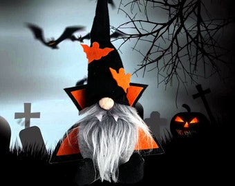 Gonktober's Hauting Delights: Spooky Gnome Dracula (Black & Orange)