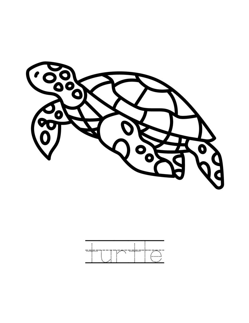 Printable Coloring Pages Sea Animals Instant Download - Etsy