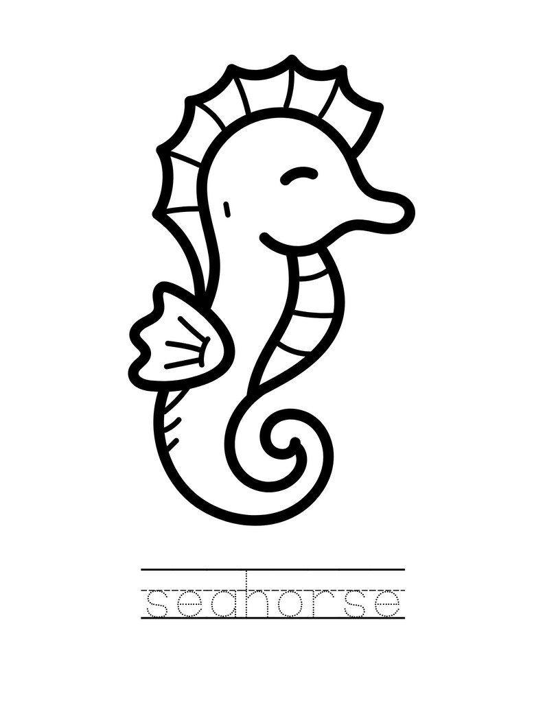 Printable Coloring Pages Sea Animals Instant Download - Etsy