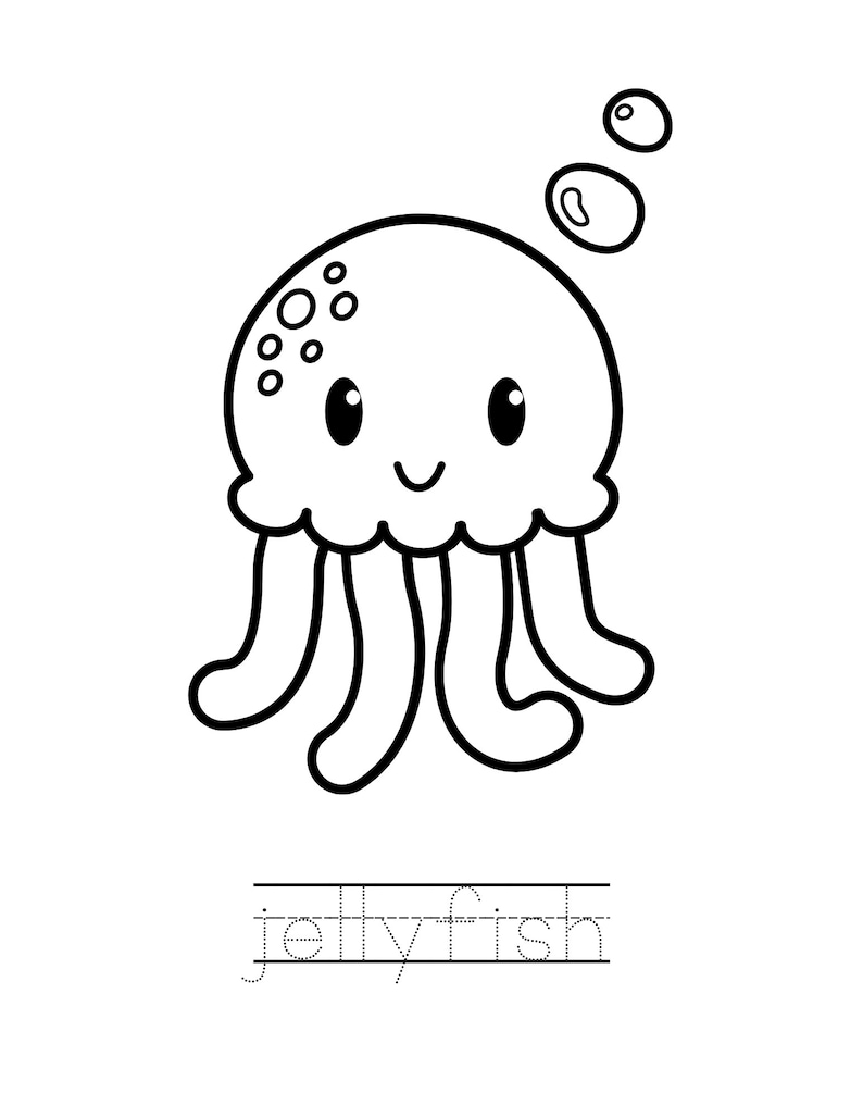 Printable Coloring Pages Sea Animals Instant Download - Etsy