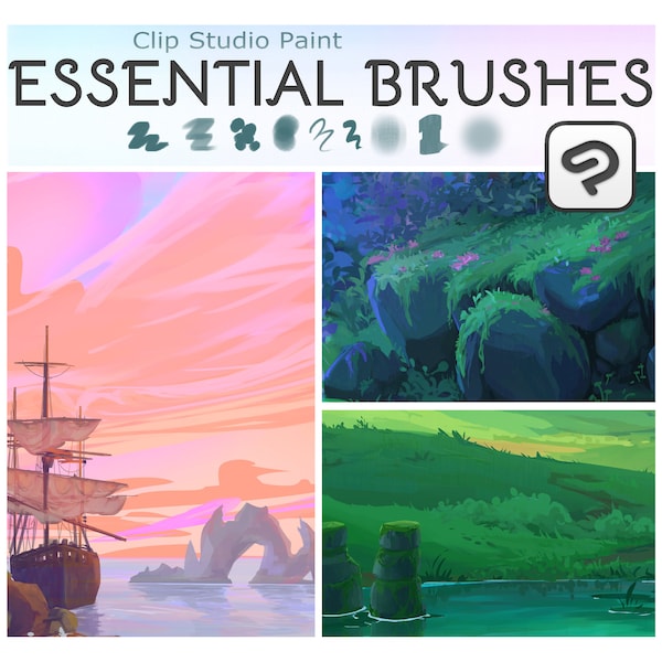 Pinceles para Clip Studio Paint Essential Brush Set Painterly Custom Brush Pack para arte digital en CSP