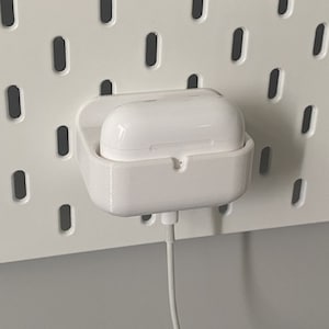 Ikea Skadis compatible Apple Airpod, Airpod Pro holder, pegboard, Airpods