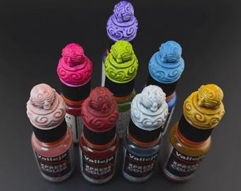 Vallejo Xpress 18ml & Model Color 17ml Color Caps – 3D Printed Paint Bottle Swatch Caps Compatible with Army Painter Speedpaint