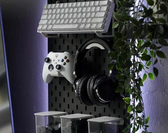 Ikea Skadis Pegboard Mount for Headset, Controller, Keyboard, Mouse, Gaming Accessories, Pegboard Mounts, IKEA Skadis Pegboard